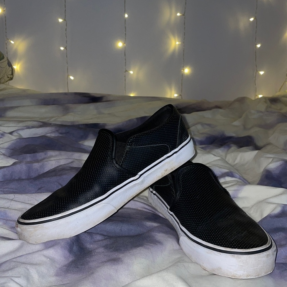 VANS perforated leather slip on